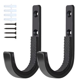 Poskad Gun Rack Wall Mount, Horizontal Shotgun Hooks Rifle Hangers for Any Rifles Shotguns and Archery Bow,Heavy Duty Steel (Black 1 Pair)