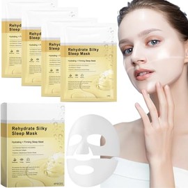 Bio Collagen Face Mask,Anti Wrinkle Mask,Advanced Snail Mucin & Collagen Hydrogel Face Mask - Korean Overnight Skincare for Glass Skin, Hydrating Anti-Aging Sheet Mask (Yellow)