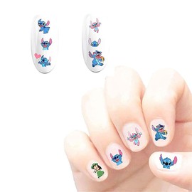 2 Sheets Stitch Niedliche Kawaii Cartoon Nagelaufkleber für Frauen, Mädchen, Geschenk (150+ Decals)