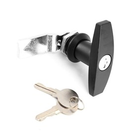 T Handle T Handle Lock Kit, Tool Box for Rear Attachment, Garage Door Lock with 2 Keys, Shed Door Lock for Zinc Alloy for Caravans, Caravans (Black)