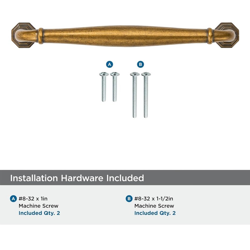 khtumeware 10 Pack 3-1/2 Inch(89mm) Antique Brass Cabinet Pulls Vintage