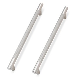 KOMOTIA 10 Pack Brushed Satin Nickel Cabinet Pulls knurled 6-1/4 Inch Hole Centers Kitchen Cabinet Handles Silver Drawer Pulls Cabinet Hardware