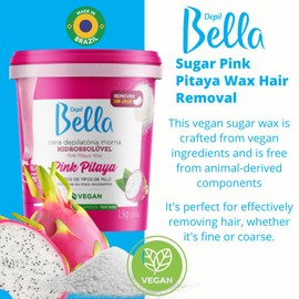DEPIL BELLA Depil Bella Brazilian Paste Full Body Sugar Wax Pink Pitaya | Hair Removal for Professional or Personal Use | 100% Natural, Vegan, Organic | For All Skin Types | 2.87lbs