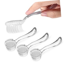 Healvian 3pcs Fingernail Brush Ergonomic Nail Cleaning Brush with Dense Bristles for Manicure and Household Cleaning Durable Round Head Design Transparent Color