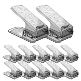 Shoe Slots Organizer, 12 Pack 3 Levels Adjustable Shoe Slots Organizer Space Saving Double Layer Shoe Stackers Shoe Rack Holder Transparent Shoe Organizer Shoe Holder
