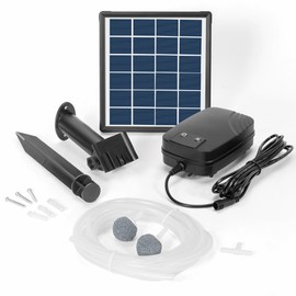 Biling Solar Pond Aerator with Battery Backup, 3 Modes Solar Powered Air Pump with Pond Bubble Regulator for Outdoor Fish Pond Stock Tank Aquarium Hydroponics