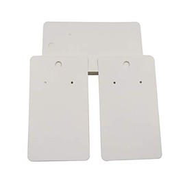 Ruwado 50 Pcs Earring Display Cards 3 Holes Small Blank Kraft Paper Hanging Earring Holder Cardboard for DIY Ear Studs Jewelry Storage Label Tag (White)