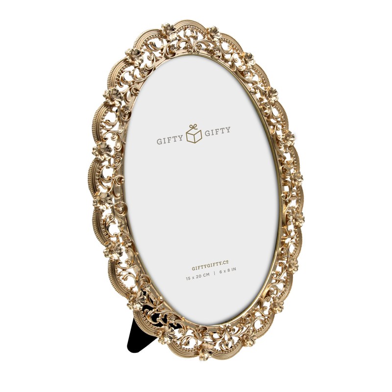 GIFTY GIFTY Victorian Oval Photo Frame / 6x8 In |
