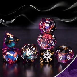 Black Eye of Mystery Liquid Core DND Dice Set – Unique Resin Dice Set for Dungeons & Dragons – Third Eye Dice Set for D&D Gifts