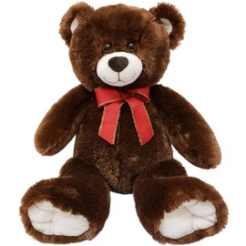 Anico 20" Holiday Honey Brown Bear with Plaid Ribbon