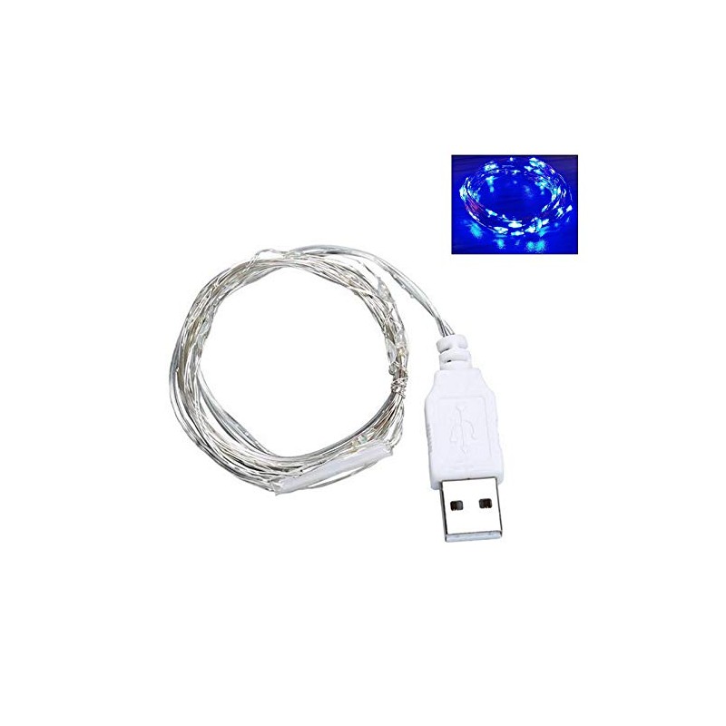 Fidt 9ft 30 LED USB String Lights Silver Wire String