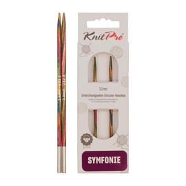KnitPro 20421, Punte Corte per Ferri da Maglia Symfonie, in Legno, intercambiabili, 3 mm