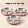 3-Pack Stainless Steel Divided Suction Plates for Kids – 3-Section