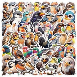 50 Pcs Cute Wind Bird Stickers for Teens Girls Boys Child Adults,Cute Animals Stickers for Laptop,Water Bottles,Bicycle,Skateboard,Computer,Waterproof Vinyl for Wall,Graffiti Stickers Pack