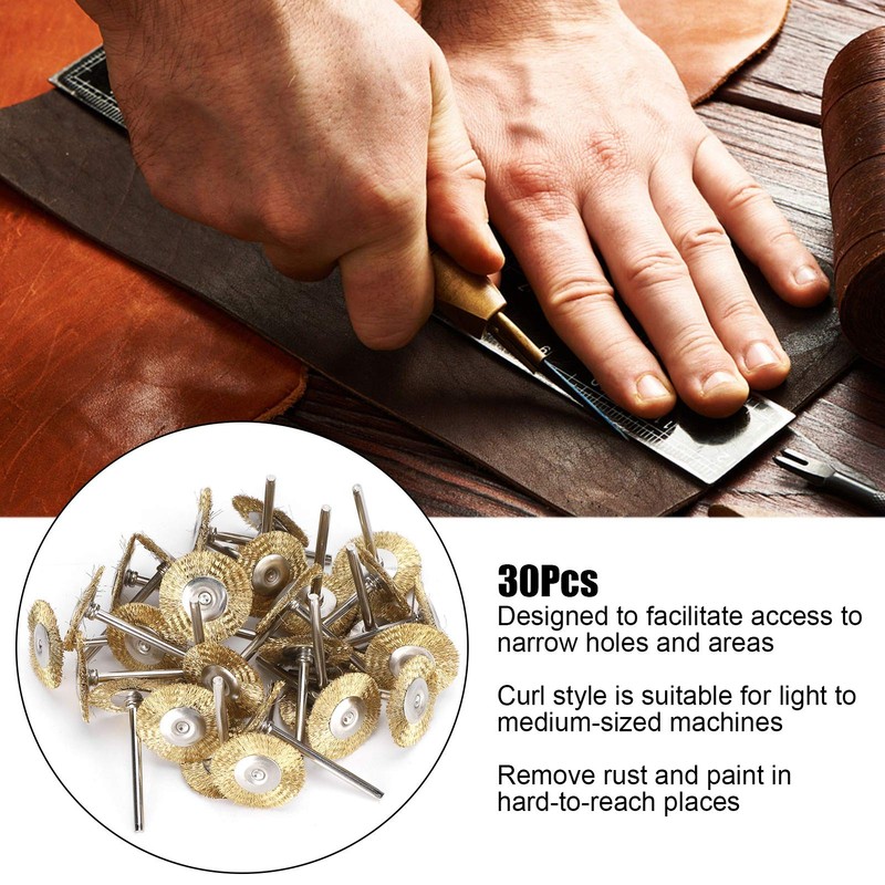 Pack of 30 Wire Brushes Dremel Brushes Wire Brush Set