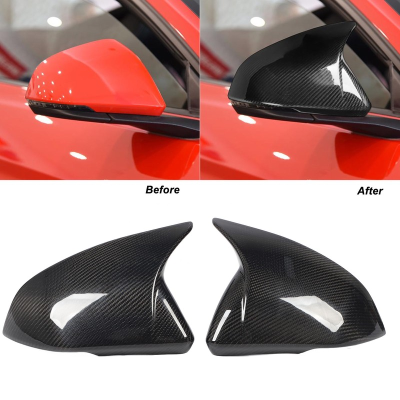 1 Pair Side Mirror Cap Cover Standard Carbon Fiber Glossy
