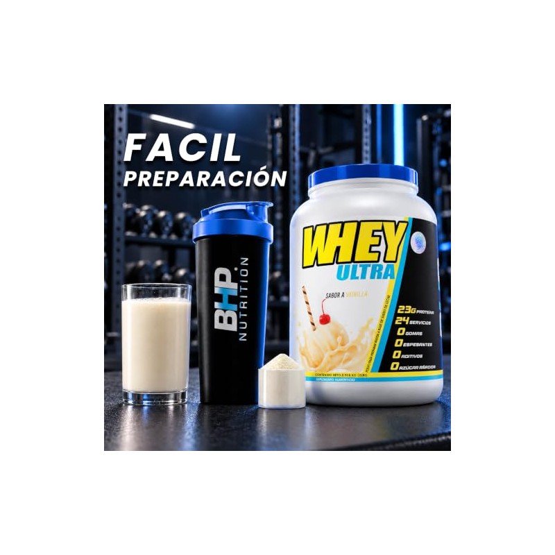BHP NUTRITION WHEY ULTRA Proteína de Suero, Vainilla, 2 LBS
