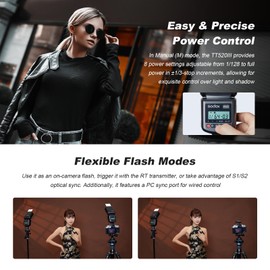 Godox TT520III Camera Flash Speedlite 8 Power Levels 400 Flashes at Full Power Camera Flash with RT-16 Launcher Single Contact Hot Shoe for Canon Sony Nikon Fuji Camera