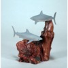 Mako Shark Duo Sculpture by John Perry Airbrushed on Polished