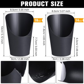 Sieral 100 Pcs French Fries Holder Disposable Charcuterie Cups 14oz/ 16oz Black Paper French Fry Cups Food Charcuterie Cones Waffle Snack Popcorn Box for Wedding Birthday(16 oz)