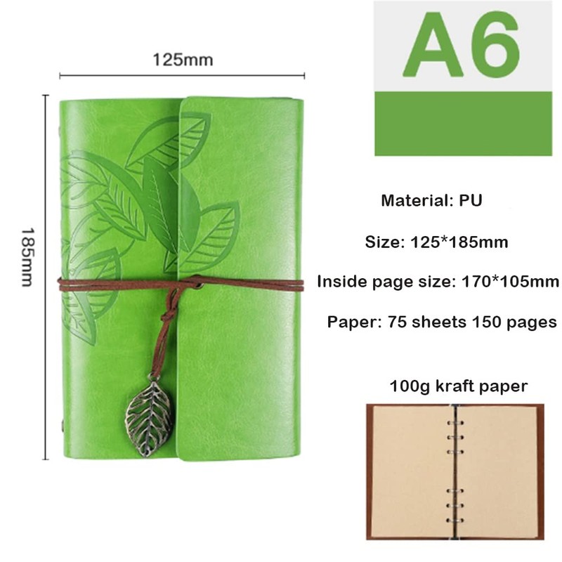 Powertool Notebook Loose Leaf Leather Cover Lined Wirebound Journal Writing