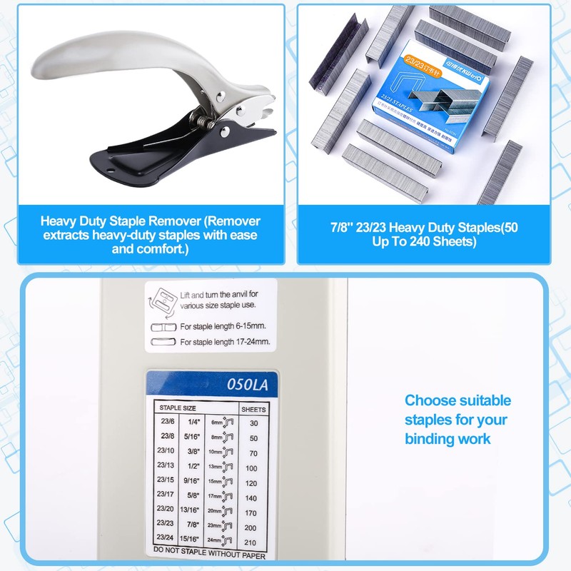 Heavy Duty Stapler,240 Sheet High Capacity Large Stapler with Staple