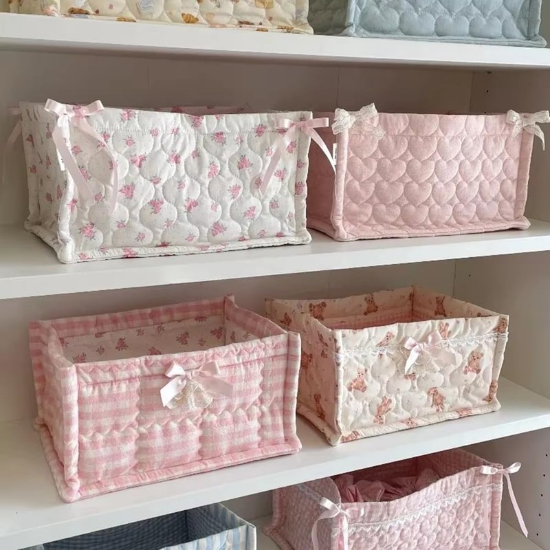 Snblzhef 1PC Square Fabric Storage Basket Cute Fabric Storage BOX