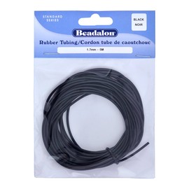 Beadalon Rubber Tubing 1.7mm Black, 5-Meter
