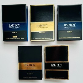 Carolina Herrera Bad Boy Cologne Collection Sample Spray Vial 5pc Set