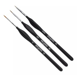 Mc Nails Set Pinceles Mano Alzada Liner #0 #00 #000 Para Uña Acrílica