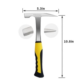 A peerless shovel 8 PCS Geology Rock Pick Equipment Kit,21 oz. rock pick hammer,1pcs mason chisel, Tool Set for Hounding,Gold Mining & Prospecting(yellow)