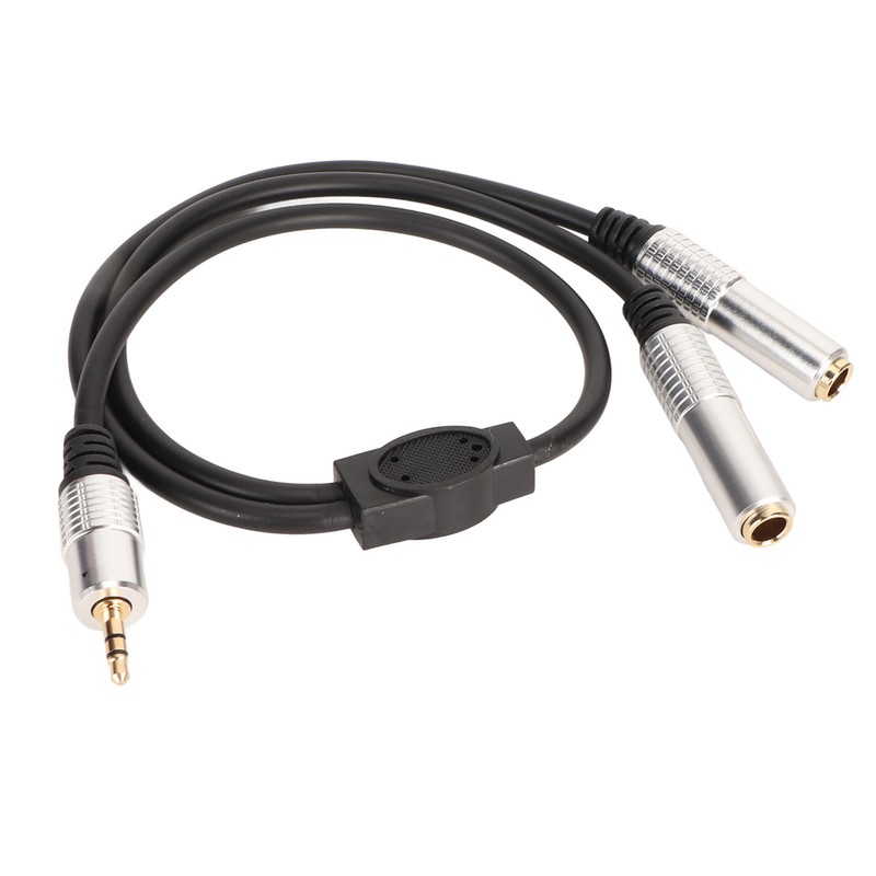 3.5mm to Dual 6.35mm Cable Male to Dual Female Plug