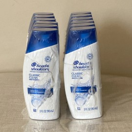 Clean Lot of 12 Head & Shoulders Classic Clean Dandruff Shampoo 3 fl oz Travel Size