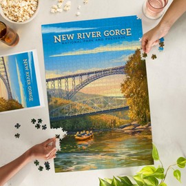 Lantern Press 1000 Piece Jigsaw Puzzle, New River Gorge National Park and Preserve, Oil Painting