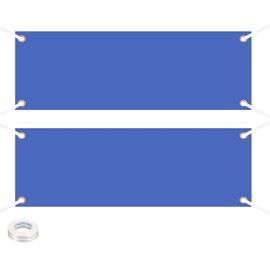 PATIKIL Blank Banners Signs to Decorate 2'x6' Sublimation Blue Banner with Hanging Rope for Business Outside Outdoor Wall, 2 Set
