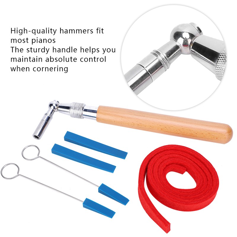 6Pcs Piano Tuner Kit Tuning Professional Musical Silent Hammer DIY