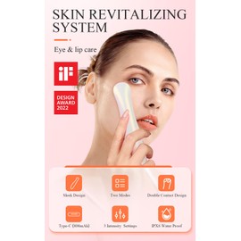 TOUCHBeauty EMS Eye Massager,Anti-Aging Eye Massager with with Microcurrent and Heating, Smooth Fine Lines,Reduce Puffiness and Dark Circles, Double Contact Anti-Fatigue Eye Massager 1883
