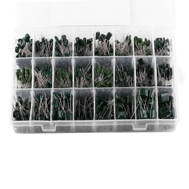 660pcs 24Value Polyester Film Paper Capacitors Set, Great Assortment for Electronic Needs, Convenient Storage with Transparent Box, Easily Identify with Label