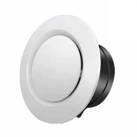 Allvent 4 inch ABS Adjustable Air Vent White Round Soffit Exhaust Vent for Inline Duct Fan Outlet Vent(3.74 Inch, Front Panel:5.9 Inch)