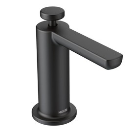 Moen S3947BL Modern Deck Mounted Kitchen Soap Dispenser with Above the Sink Refillable Bottle, Matte Black