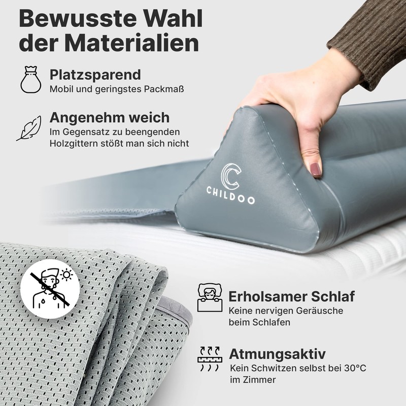 CHILDOO Fall Protection Bed Inflatable Travel [Single Pack] Bed Guard