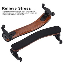 VGEBY Violin Shoulder Rest, Adjustable Height & Angle for 3/4 4/4 Size ABS Material, Natural Curve Design, Excellent Violin Accessory