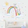 decalmile Wall Sticker Rainbow Clouds Elephant Koala Rabbit Star Wall