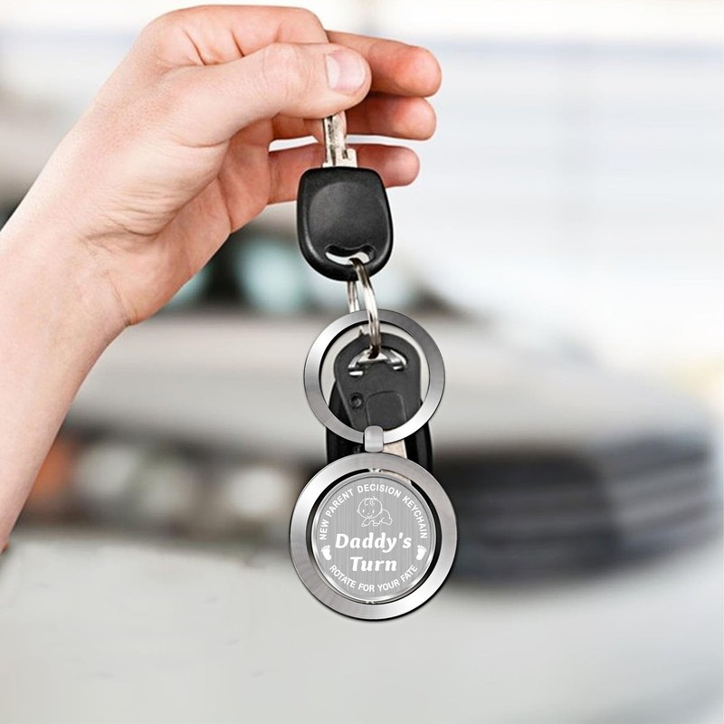 Laluminter New Parent Decision Keychain - Rotatable Dual-Mode Daddy's or