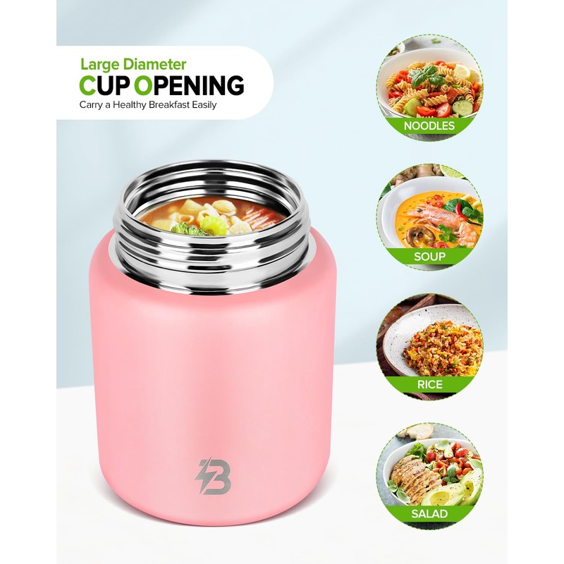 Soup Thermo for Hot Food, 17OZ Insulated Food Jar Width
