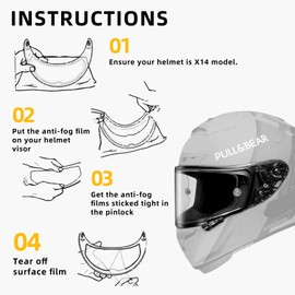 Soman X14 Motorcycle Helmet Visor Anti-Fog Film, DSK303 Anti Fog for Helmet Compatible with X14 Helmets