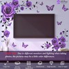 VePret Large Purple Flowers Wall Decals Peel and Stick, Floral
