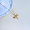18K Gold Plated Stainless Steel Dragonfly Charms Necklace for Women