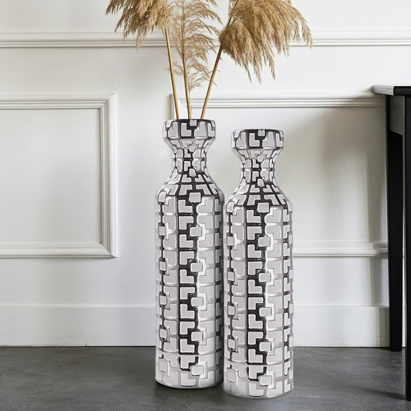 Ceramics Vases Set of 2, 24.4 inch Tall Floor Vases