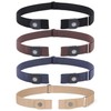WERFORU 4 Pack No Buckle Invisible Stretch Belt Buckle-Free Elastic